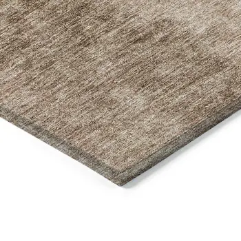 3' X 5' Brown And Beige Ombre Washable Indoor Outdoor Area Rug