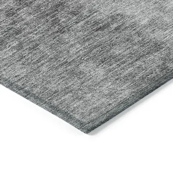 9' X 12' Gray Silver And Charcoal Ombre Washable Indoor Outdoor Area Rug