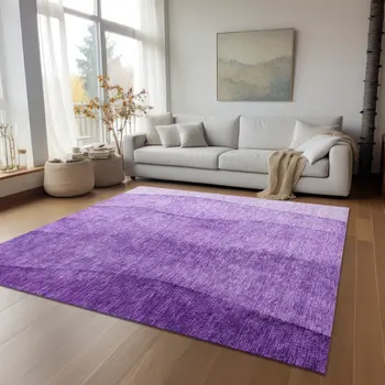 3' X 5' Purple And Lavender Ombre Washable Indoor Outdoor Area Rug