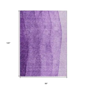 8' X 10' Purple And Lavender Ombre Washable Indoor Outdoor Area Rug