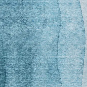 8' X 10' Teal Blue Aqua And Blue Ombre Washable Indoor Outdoor Area Rug