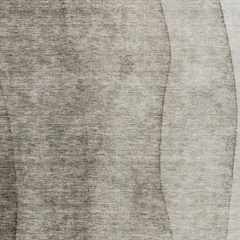 9' X 12' Taupe Brown And Ivory Ombre Washable Indoor Outdoor Area Rug