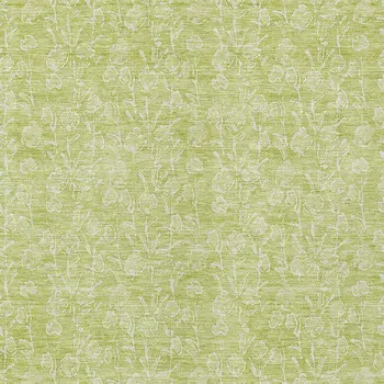 10' X 14' Artichoke Green And Ivory Floral Washable Indoor Outdoor Area Rug