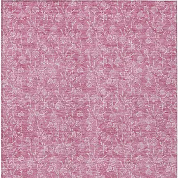 3' X 5' Blush And Ivory Floral Washable Indoor Outdoor Area Rug