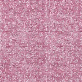 5' X 8' Blush And Ivory Floral Washable Indoor Outdoor Area Rug