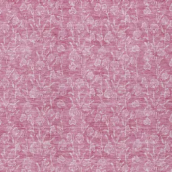 8' X 10' Blush And Ivory Floral Washable Indoor Outdoor Area Rug