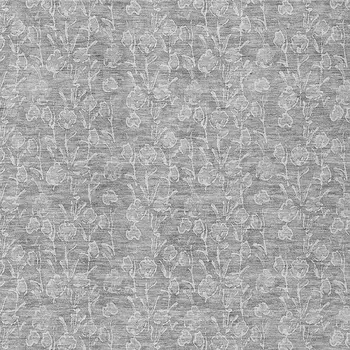 3' X 5' Silver And Ivory Floral Washable Indoor Outdoor Area Rug