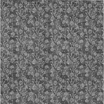 9' X 12' Gray Charcoal And Silver Floral Washable Indoor Outdoor Area Rug