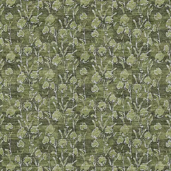 3' X 5' Olive Green Artichoke Green And Ivory Floral Washable Indoor Outdoor Area Rug