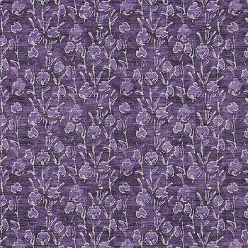 5' X 8' Purple Eggplant And Ivory Floral Washable Indoor Outdoor Area Rug
