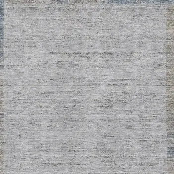 9' X 12' Taupe Beige And Blue Geometric Washable Indoor Outdoor Area Rug