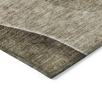 3' X 5' Brown Taupe And Beige Abstract Washable Indoor Outdoor Area Rug