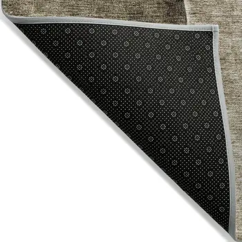 9' X 12' Brown Taupe And Beige Abstract Washable Indoor Outdoor Area Rug