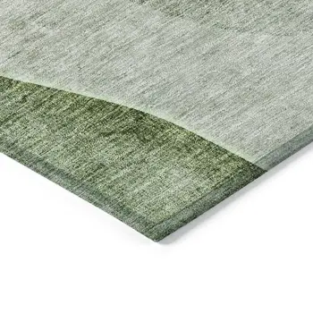 10' X 14' Olive Green And Gray Abstract Washable Indoor Outdoor Area Rug