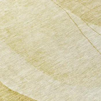8' Gold Wheat And Beige Round Abstract Washable Indoor Outdoor Area Rug