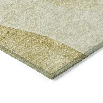 8' X 10' Gold Wheat And Beige Abstract Washable Indoor Outdoor Area Rug