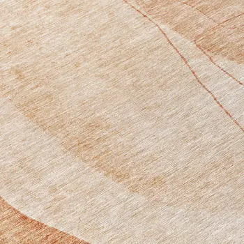 8' Terra Cotta Orange And Copper Round Abstract Washable Indoor Outdoor Area Rug