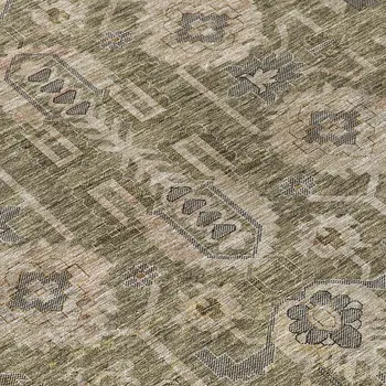 3' X 5' Brown Gray And Charcoal Oriental Washable Indoor Outdoor Area Rug