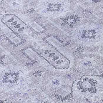 10' X 14' Lavender Purple And Gray Oriental Washable Indoor Outdoor Area Rug
