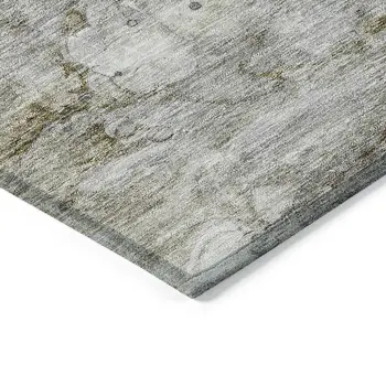 10' X 14' Brown Taupe And Ivory Abstract Washable Indoor Outdoor Area Rug