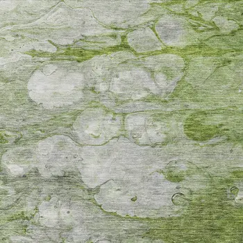 3' X 5' Olive Green And Gray Abstract Washable Indoor Outdoor Area Rug
