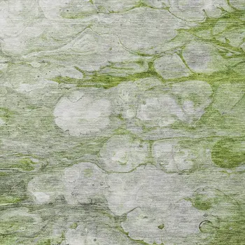 8' X 10' Olive Green And Gray Abstract Washable Indoor Outdoor Area Rug