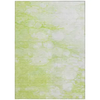 3' X 5' Artichoke Green And Ivory Abstract Washable Indoor Outdoor Area Rug