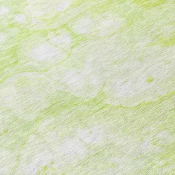 8' Artichoke Green And Ivory Round Abstract Washable Indoor Outdoor Area Rug