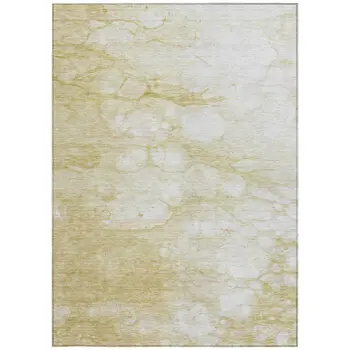 3' X 5' Beige Taupe And Artichoke Green Abstract Washable Indoor Outdoor Area Rug