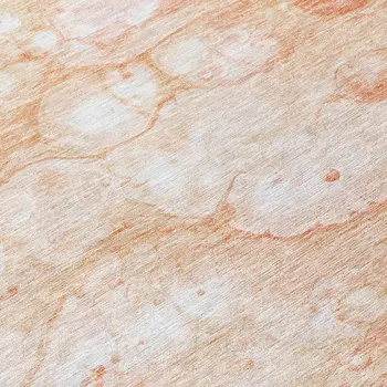 8' Copper Beige And Silver Round Abstract Washable Indoor Outdoor Area Rug
