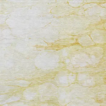 8' X 10' Gold Beige And Ivory Abstract Washable Indoor Outdoor Area Rug