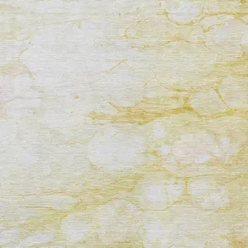 10' X 14' Gold Beige And Ivory Abstract Washable Indoor Outdoor Area Rug
