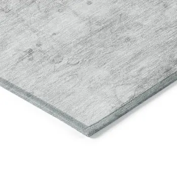 5' X 8' Silver Gray And Ivory Abstract Washable Indoor Outdoor Area Rug