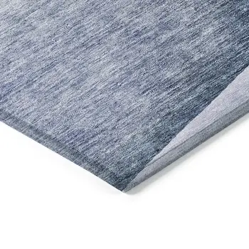 3' X 5' Sky Blue And Indigo Floral Washable Indoor Outdoor Area Rug