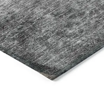 5' X 8' Gray Chocolate And Silver Abstract Washable Indoor Outdoor Area Rug