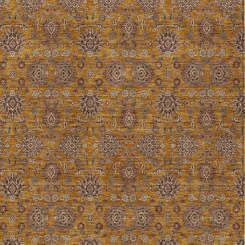 5' X 8' Copper Beige And Taupe Floral Washable Indoor Outdoor Area Rug