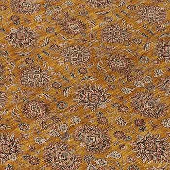10' X 14' Copper Beige And Taupe Floral Washable Indoor Outdoor Area Rug