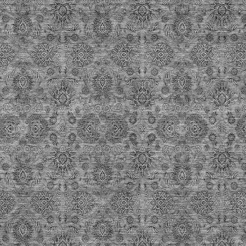 5' X 8' Gray Silver And Charcoal Floral Washable Indoor Outdoor Area Rug