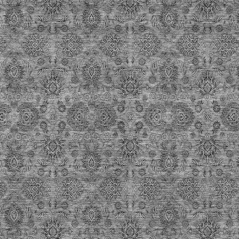 9' X 12' Gray Silver And Charcoal Floral Washable Indoor Outdoor Area Rug