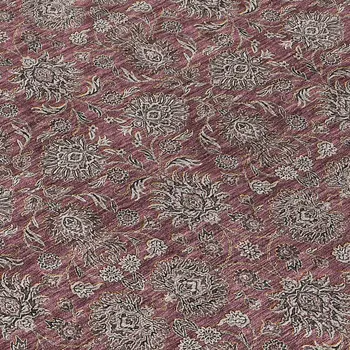 8' X 10' Merlot Gray And Taupe Floral Washable Indoor Outdoor Area Rug