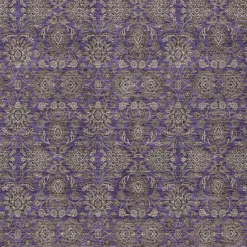 3' X 5' Purple Beige And Taupe Floral Washable Indoor Outdoor Area Rug