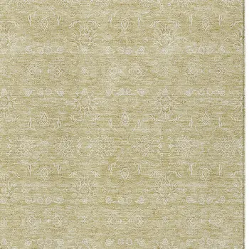 3' X 5' Beige Tan And Ivory Floral Washable Indoor Outdoor Area Rug