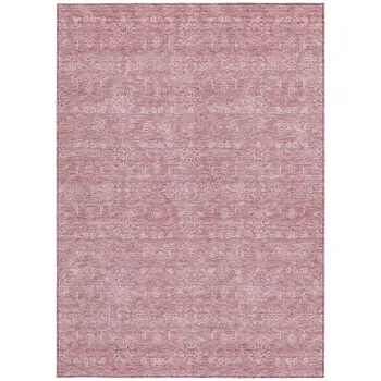 5' X 8' Blush Pink And Ivory Floral Washable Indoor Outdoor Area Rug