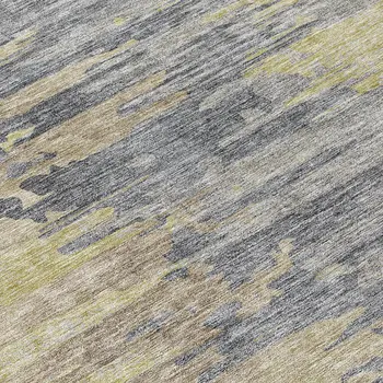 8' Pewter Silver And Gray Round Abstract Washable Indoor Outdoor Area Rug
