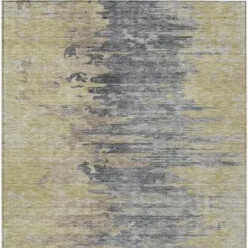 8' X 10' Pewter Silver And Gray Abstract Washable Indoor Outdoor Area Rug
