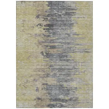 8' X 10' Pewter Silver And Gray Abstract Washable Indoor Outdoor Area Rug
