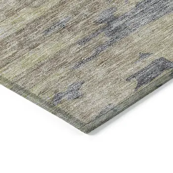 8' X 10' Pewter Silver And Gray Abstract Washable Indoor Outdoor Area Rug