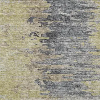8' X 10' Pewter Silver And Gray Abstract Washable Indoor Outdoor Area Rug