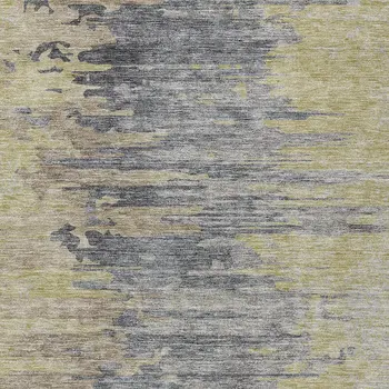 9' X 12' Pewter Silver And Gray Abstract Washable Indoor Outdoor Area Rug