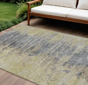 10' X 14' Pewter Silver And Gray Abstract Washable Indoor Outdoor Area Rug